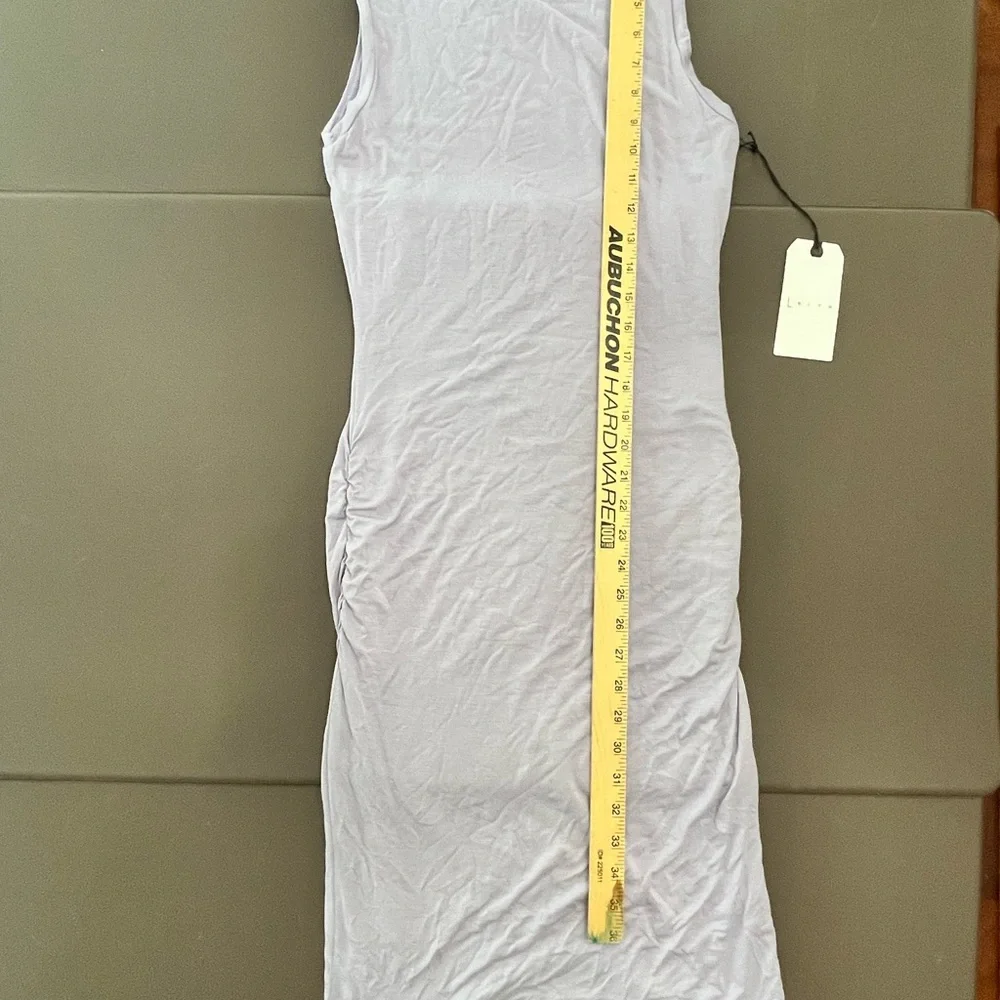 Leith Dress Fitted Ruched Small Lilac Purple Bodycon NWT Sleeveless Stretch‎